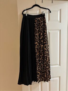 Cheetah print two toned maxi skirt